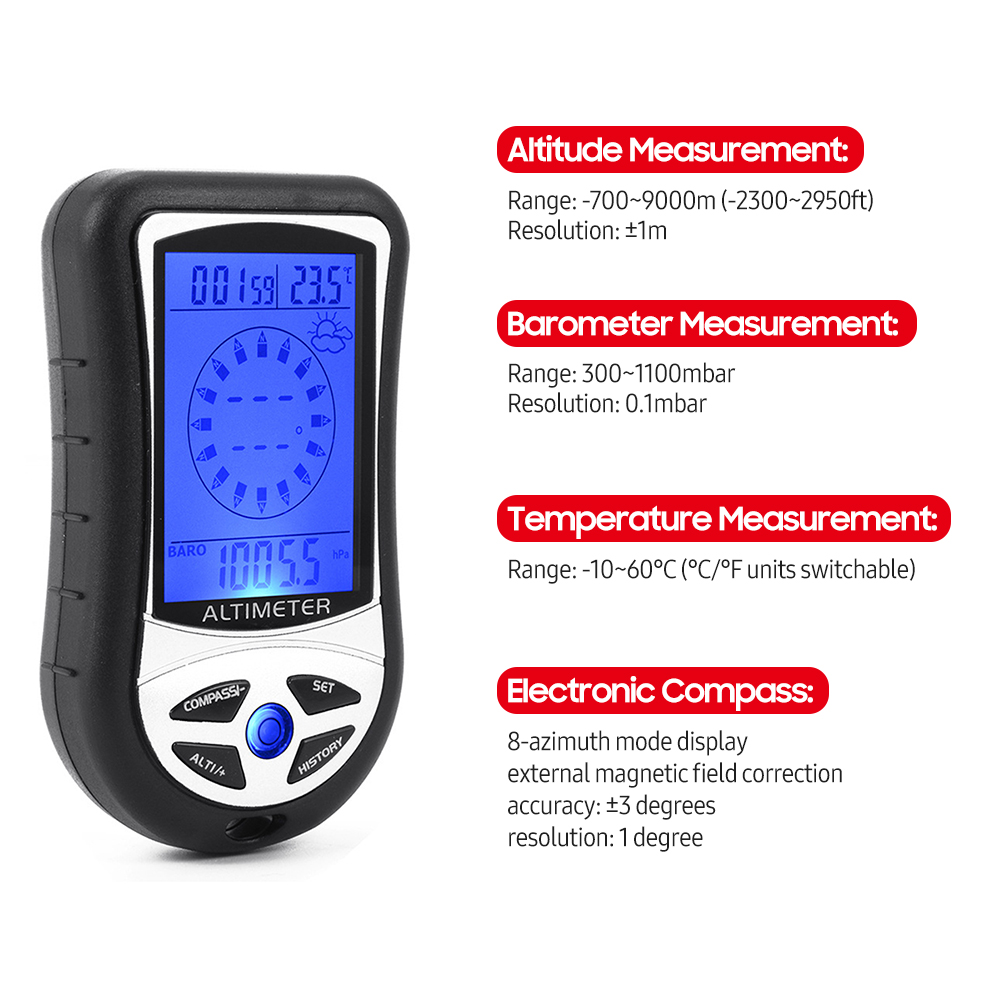 Altímetro Eletrônico Multifunc - Thermometer Digital avaliação e preço
